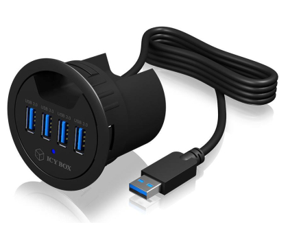 Hub USB ICY BOX HUB USB 3.0 - 4x USB (audio, montaż do biurka)